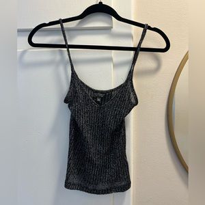 Top shop metallic knit cropped top size 2.